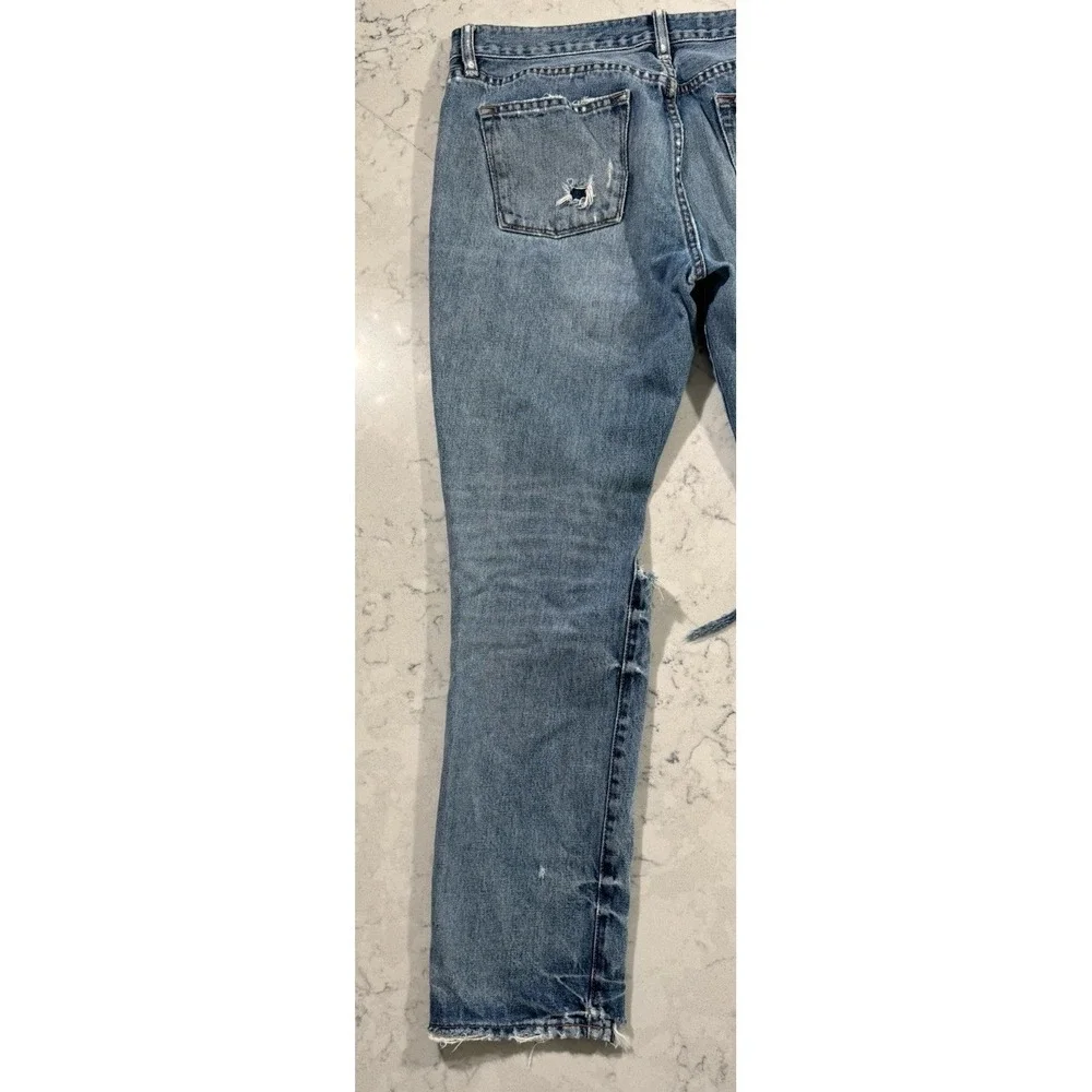 J.Crew Broken In Boyfriend Jeans Womens 28 Distressed Slim Straight Blue B0718